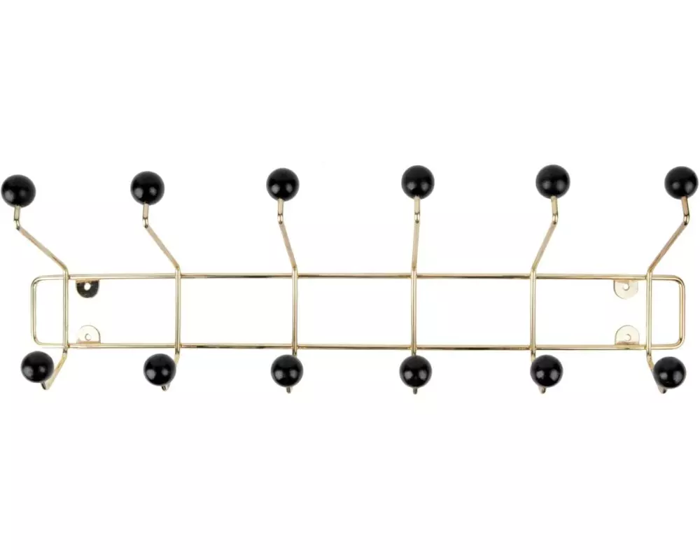 present time Wandgarderobe Saturnus 12 Haken, Schwarz/Gold