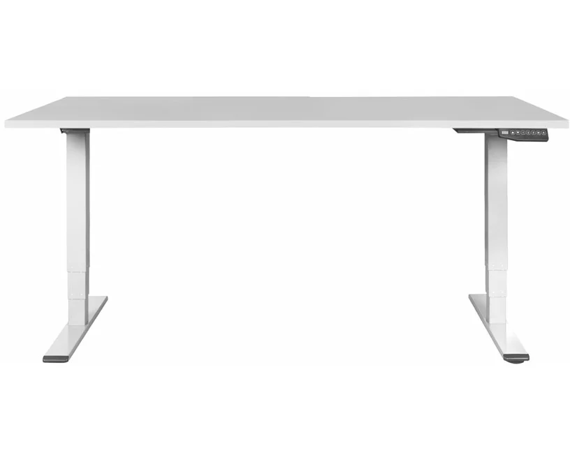 CONTINI höhenverstellbarer Bürotisch 2.0x0.9m grau / Gestell weiss RAL9016