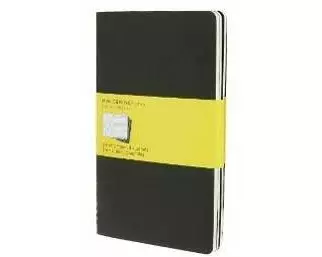 Moleskine Cahier Journal (Set of 3), Large, Squared, Black, Soft Cover (5 x 8.25)