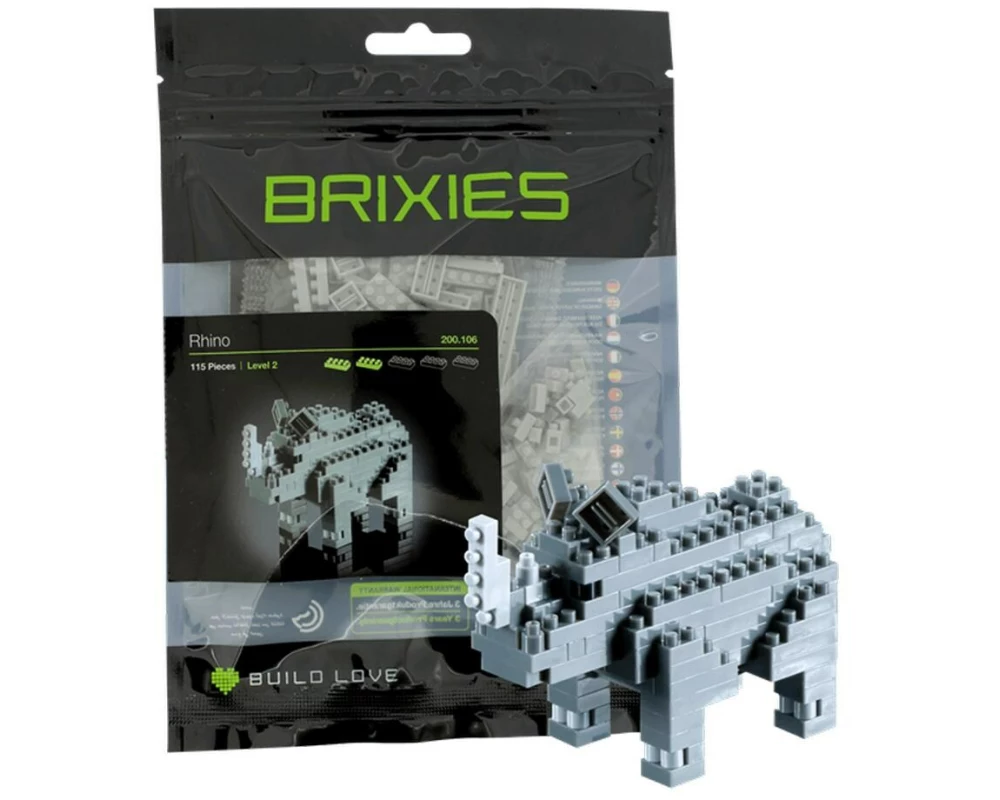 BRIXIES Bausteinmodell Nashorn aus 115 Bausteinen