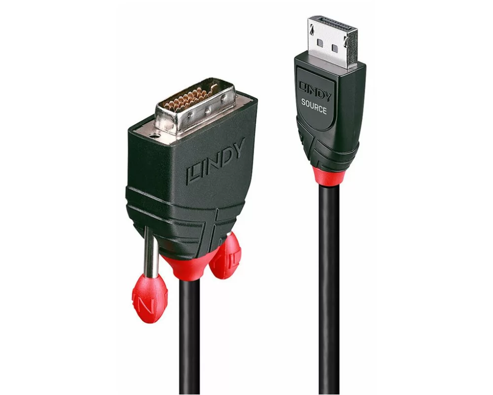 LINDY Video Cable, DP 1.1, DP-DVI M-M, 1m, black