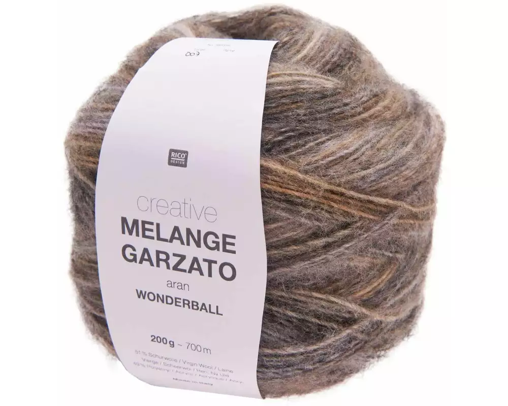 Rico Design Wolle Melange Garzato 200 g, Nature