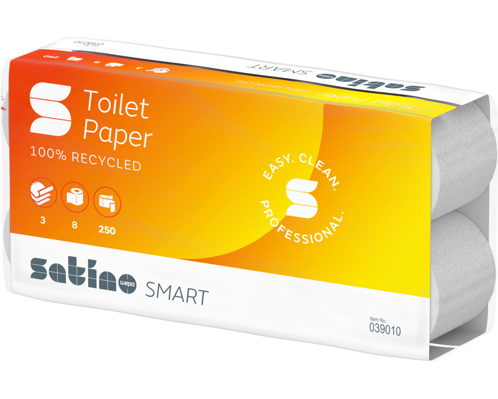SATINO Toilettenpap. Satino Smart 2112137 3-lagig, 8 Rollen, recycled