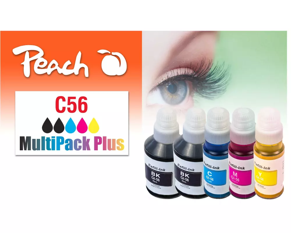 Peach Tinte Canon CISS Gl-56, Multi-Pack+ C/M/Y/2x BK