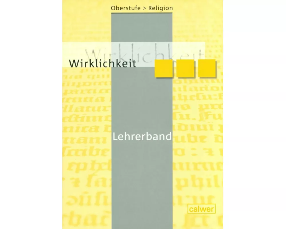 Oberstufe Religion 1. Wirklichkeit