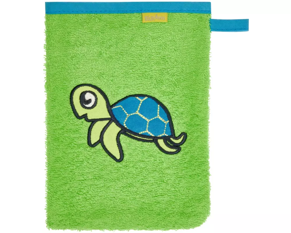 Playshoes Baby-Waschhandschuh Schildkröte Grün