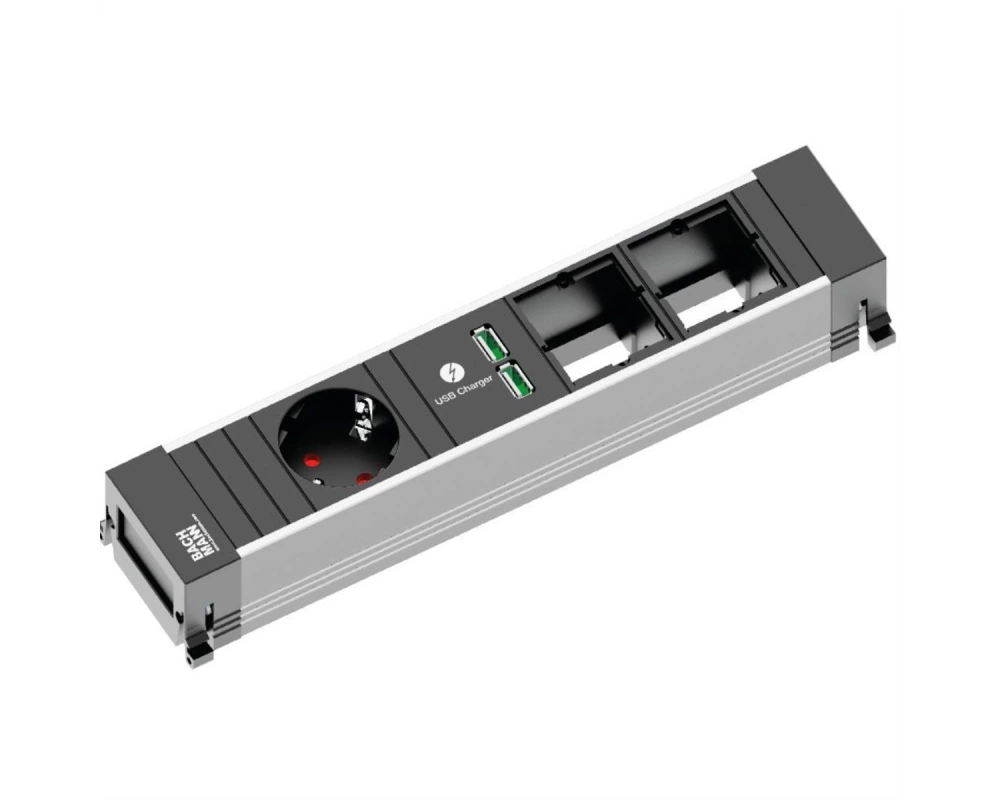 BACHMANN POWER FRAME Medium 1x Schutzkontakt 1x USB Charger 2x ABD