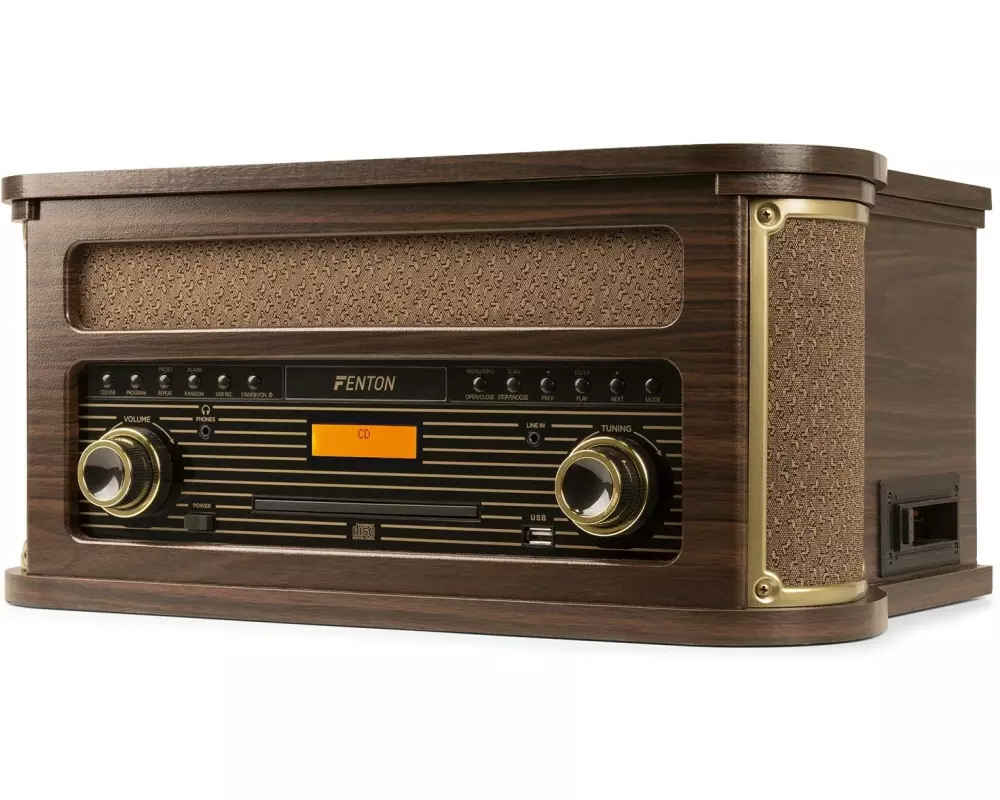 Fenton Plattenspieler Memphis Vintage Dunkelbraun