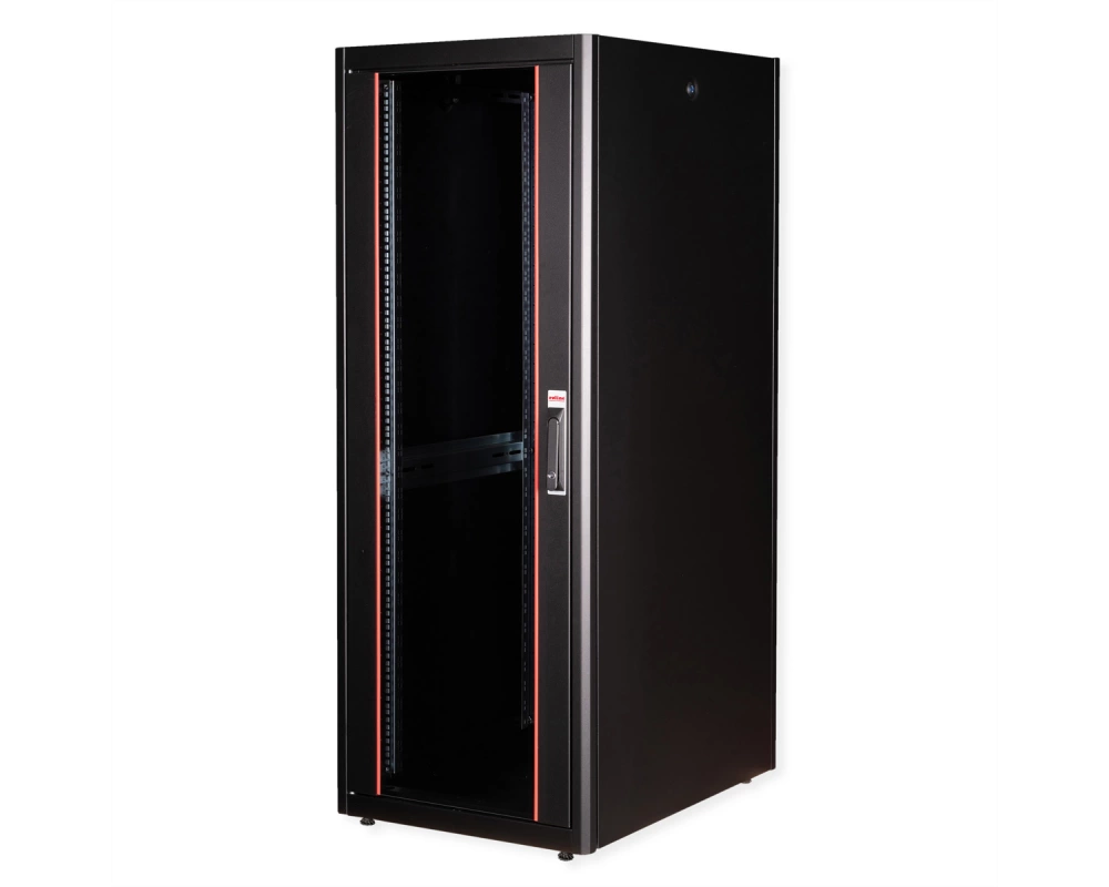 ROLINE 19-Zoll Netzwerkschrank Basic 32 HE, 600x800 BxT Glastür schwarz