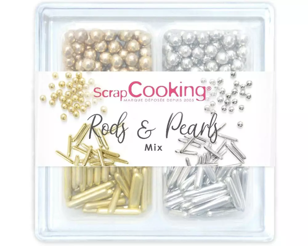 ScrapCooking Zuckerstreusel Mix Gold-Silber 56 g, 4 Stück
