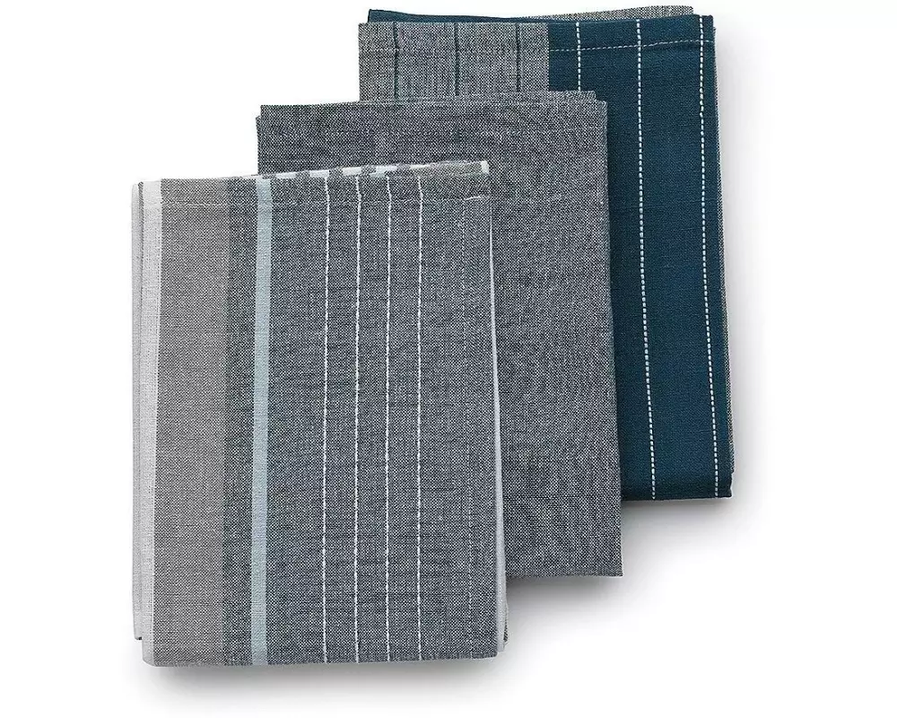Kela Geschirrtuch-Set Pasado 3 Stück, Grau/Jeansblau