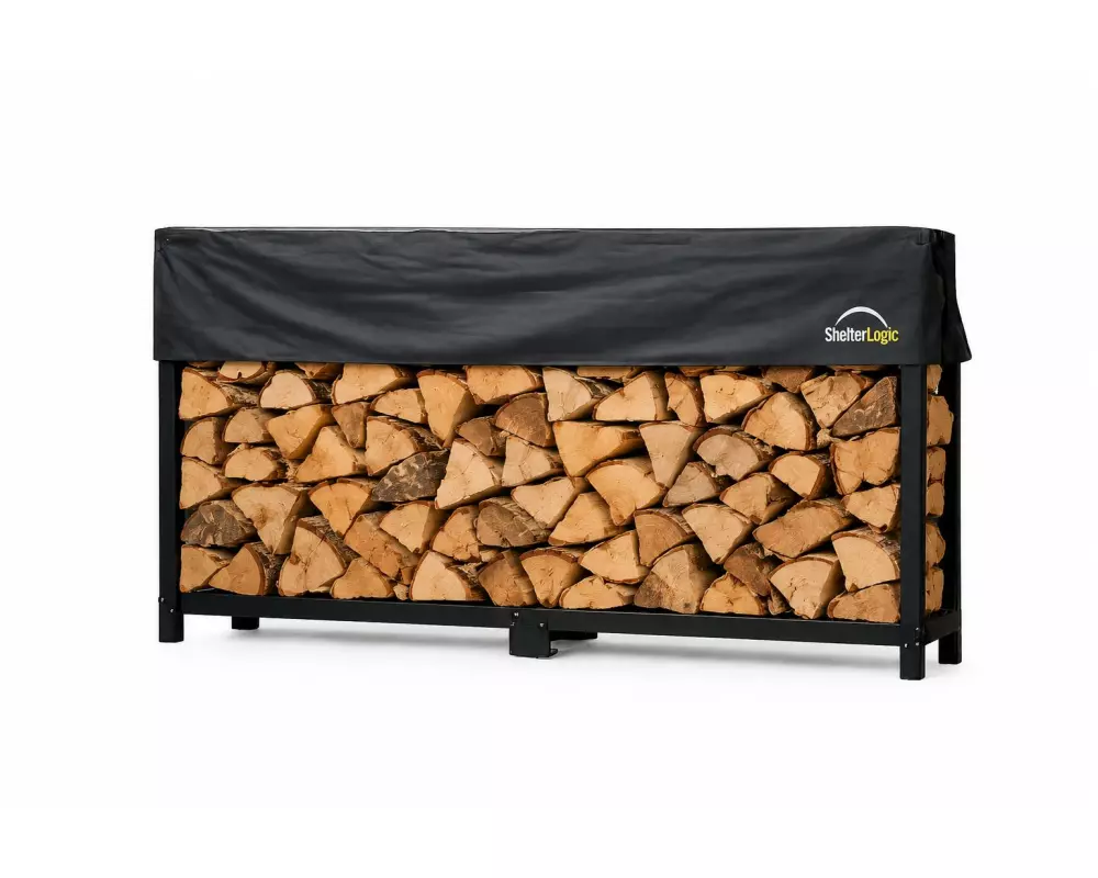 SHELTERLOGIC Kaminholzregal Stahl mit Abdeckung 239 cm