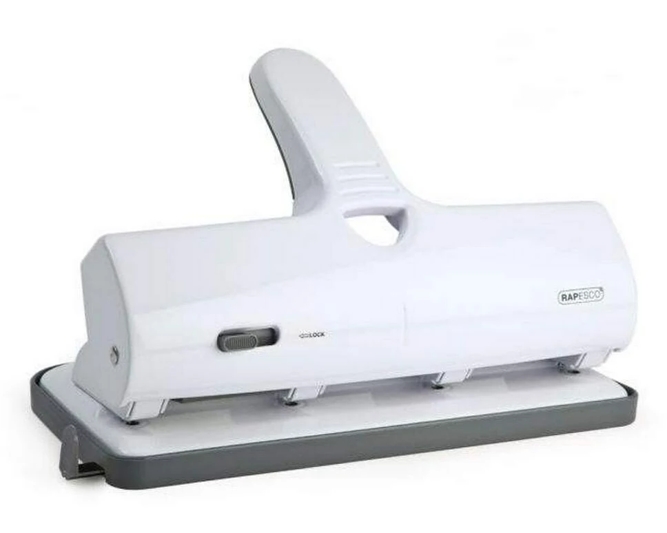 Rapesco ALU 40 4-fach Kraftlocher 40 Blatt Kapazität, Weiss