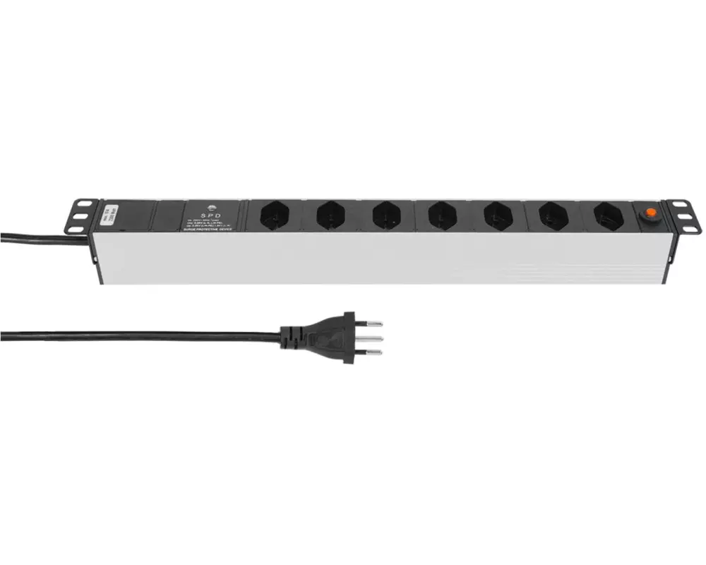 STEFFEN 19" Steckdosenleiste 7x T13, Silber