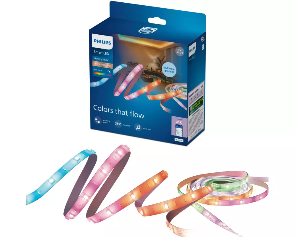 Philips Lightstrip RGBIC 20m Type-C Weiss