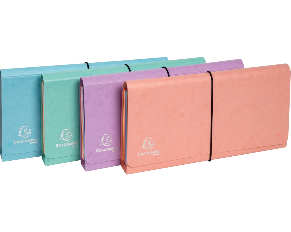 EXACOMPTA Fächermappe Aquarel 26x13cm 58660E ass. 6-teilig