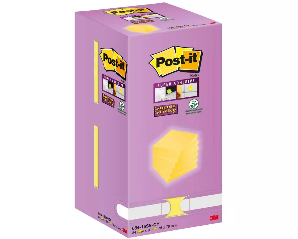 Post-it Notizzettel Super Sticky 7.6 x 7.6 cm, Gelb