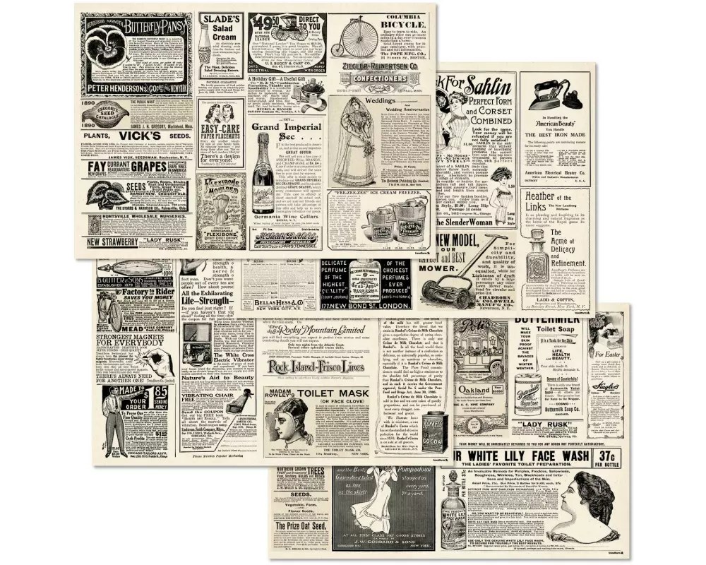 Trendform Tischset Newspaper 29.7 cm x 42 cm, 4 Sujets à 12 Blatt