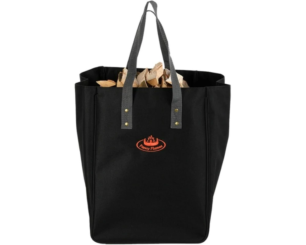 Esschert Design Anzündholztasche Polyester Schwarz 37 cm