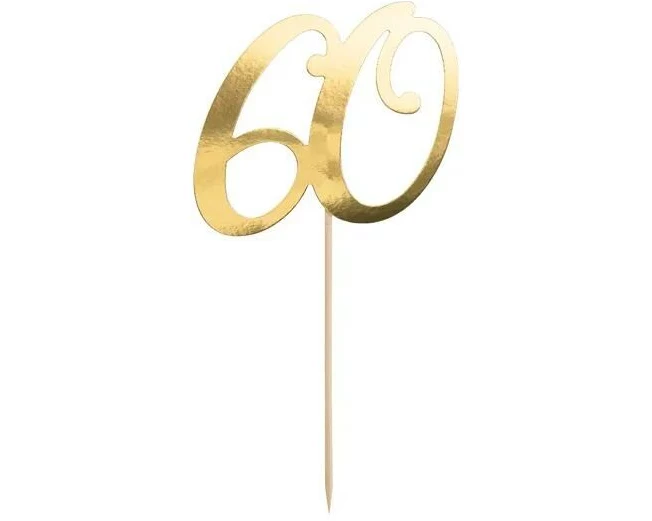 Partydeco Zahl 60 Gold, 21 cm