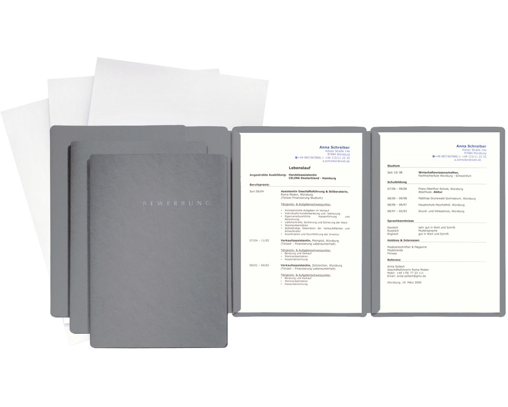 PAGNA Bewerbungsset Special A4 22028-06 grau 3-teilig 3 Stück