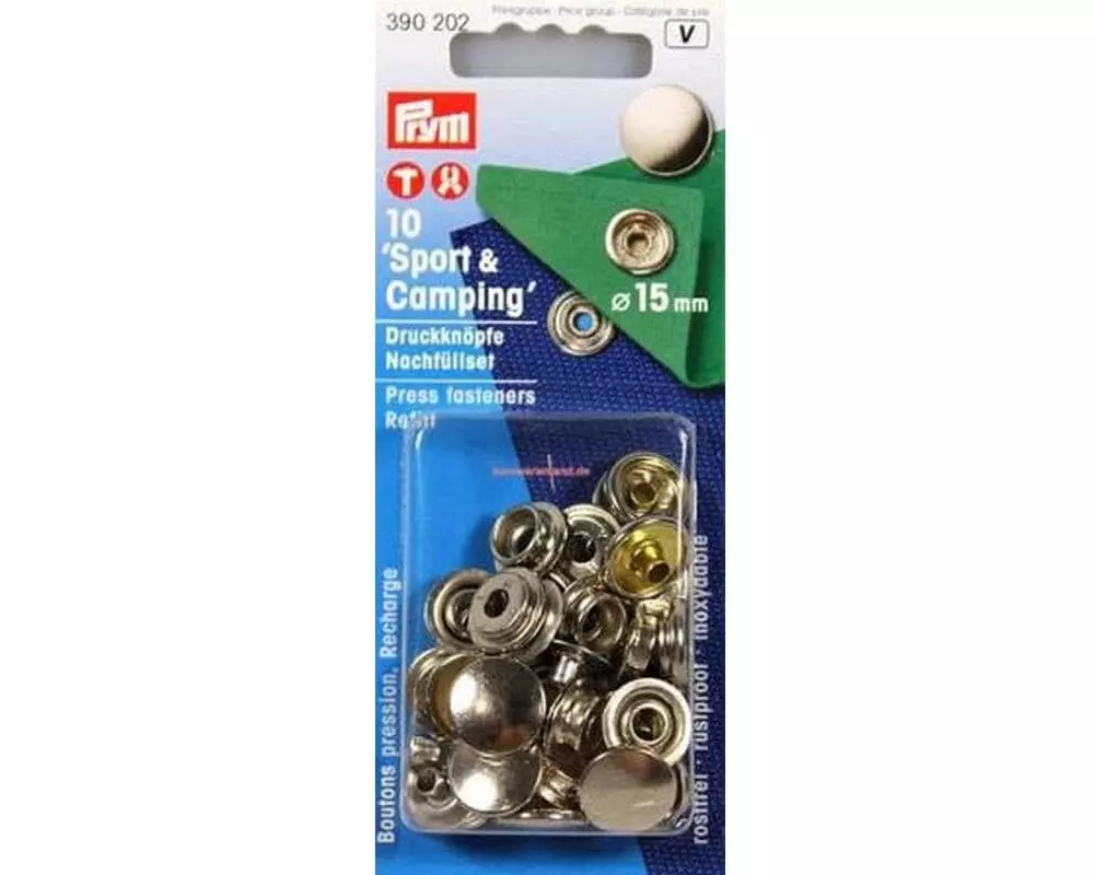 Prym Druckknöpfe Anorak Silber, 15 mm