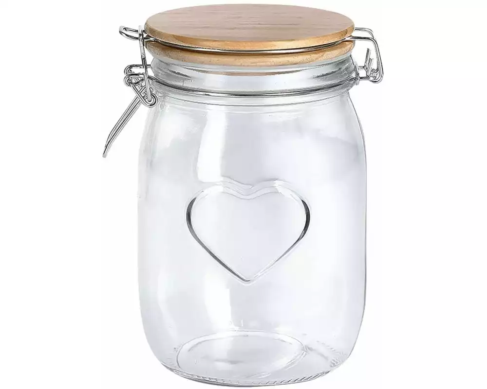 Zeller Present Vorratsglas Heart 1 l, Transparent