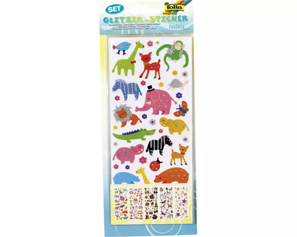 Folia Motivsticker Fantasia Glitzer, 5 Blatt