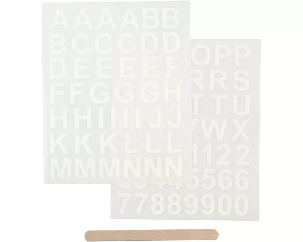 Creativ Company Motivsticker Rub-on Buchstaben & Zahlen Weiss, 1 Blatt