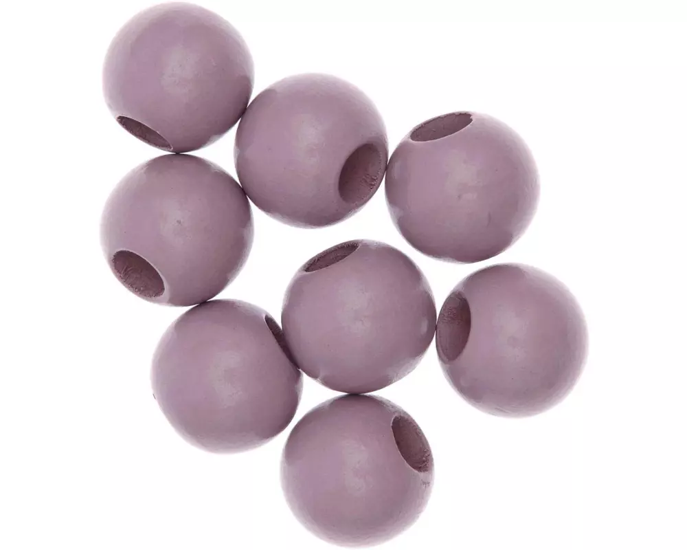 Rico Design Holzperlen Makramee Altrosa, 8 Stück