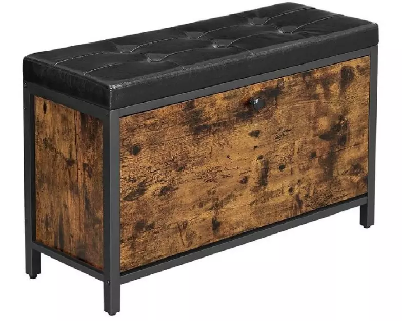 VASAGLE Schuhschrank mit Polster 80 x 51 cm, Braun