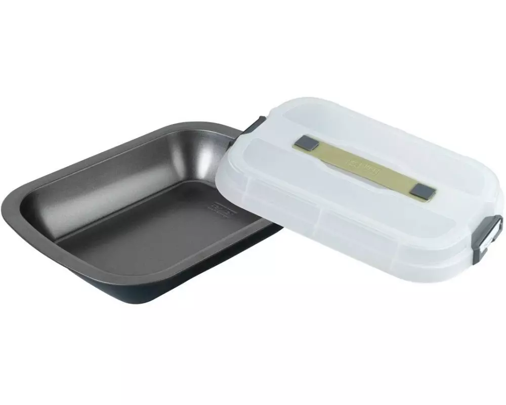 Zenker Auflaufform Eckig, Schwarz/Transparent