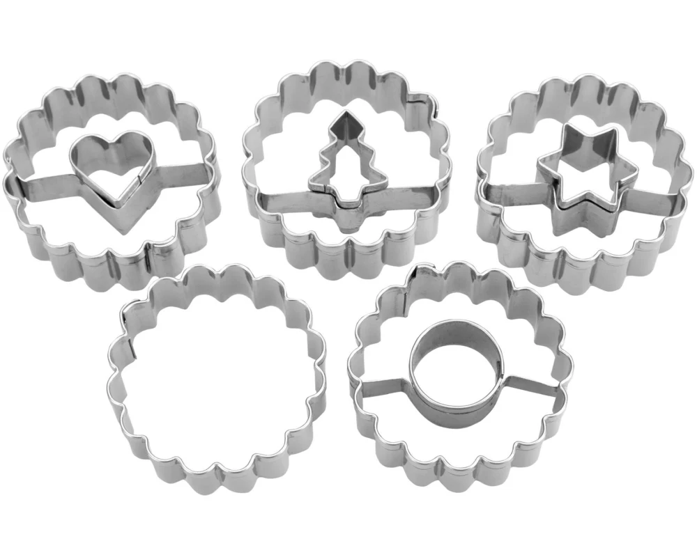 Städter Guetzli-Ausstecher Spitzbub 5-teilig, ø 4 x 1.5 cm gewellt