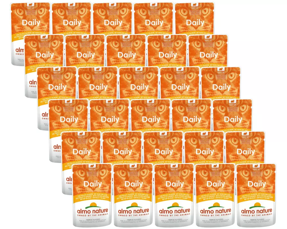 Almo Nature Nassfutter Daily mit Huhn und Lachs, 30 x 70 g