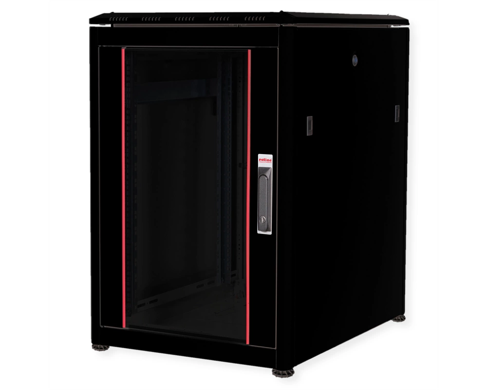 ROLINE 19-Zoll Netzwerkschrank Pro 16 HE, 600x800 BxT Glastür schwarz