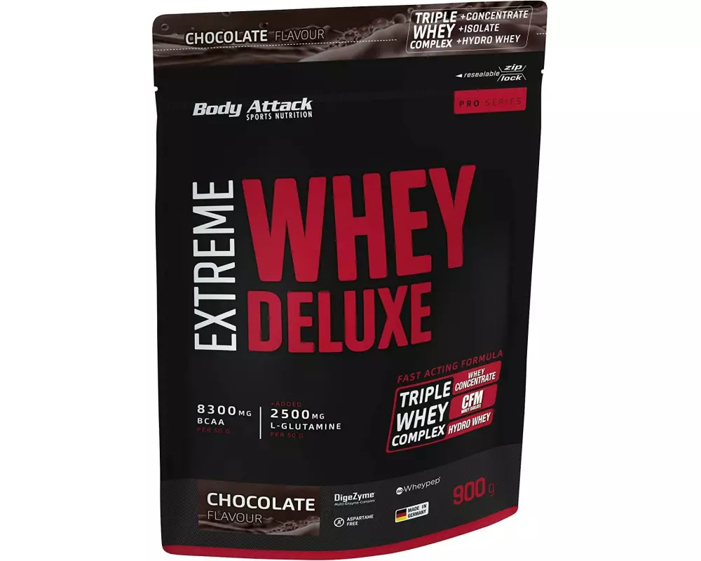 Body Attack Pulver Extreme Whey Deluxe Schokolade 900 g