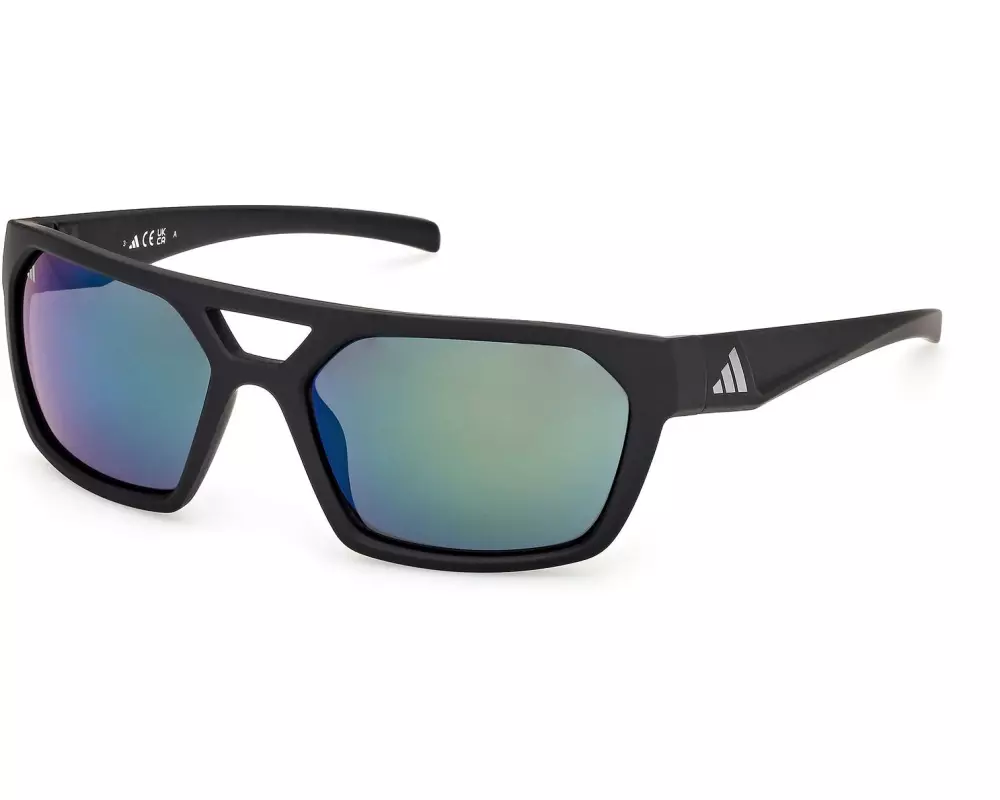 adidas ES0004 Sport Sonnenbrille Matte Black, Green