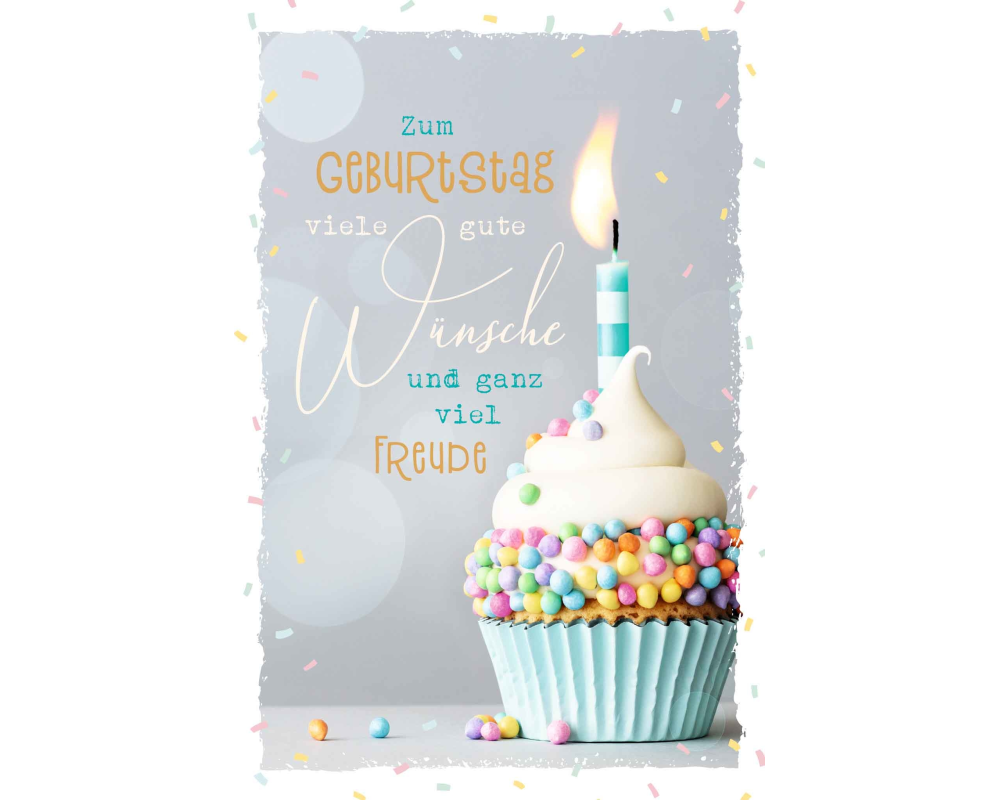 ABC Geburtstagskarte B6 51128 Cupcake mit Kerze