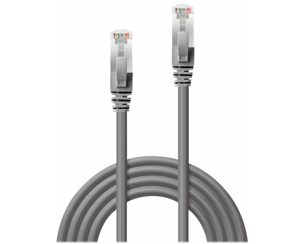 LINDY Patch Cable, Cat6, S/FTP, RJ45-RJ45, 1m, grey, LSOH, PIMF, including Testprotocol, snagless