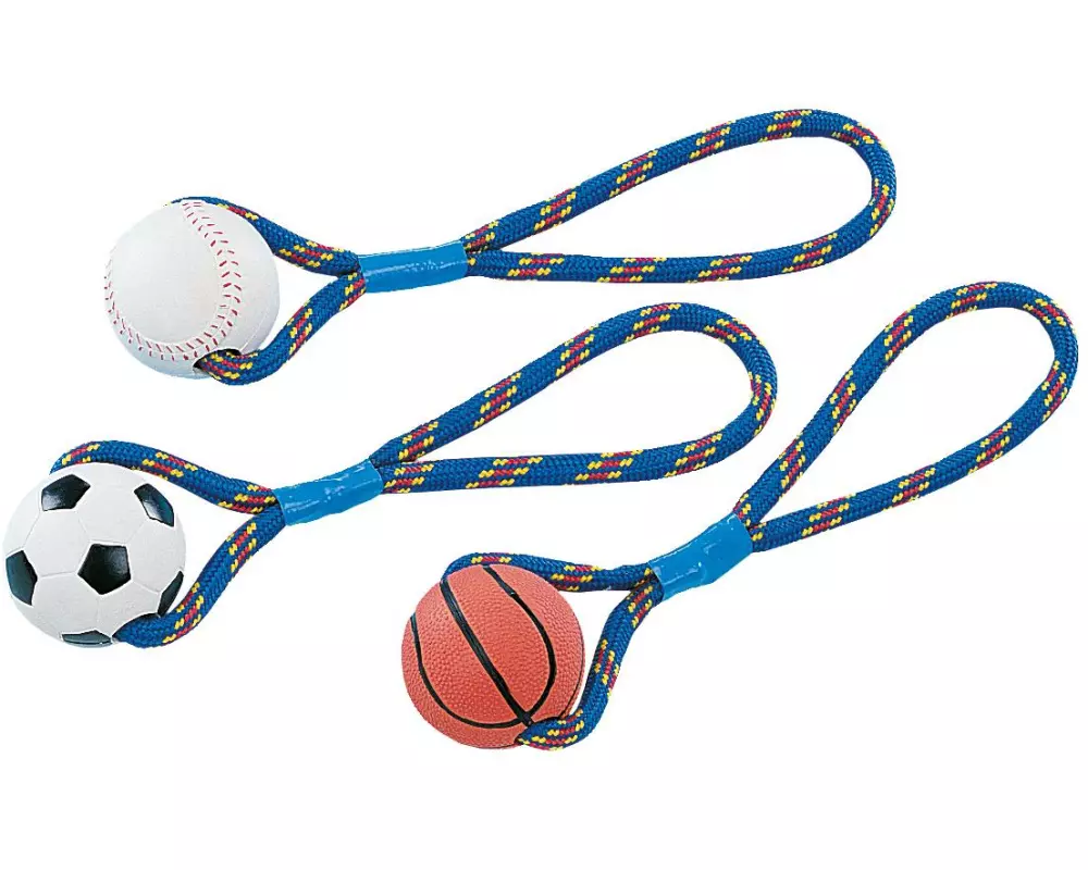 Nobby Vollgummi-Ball mit Seil, 8 cm