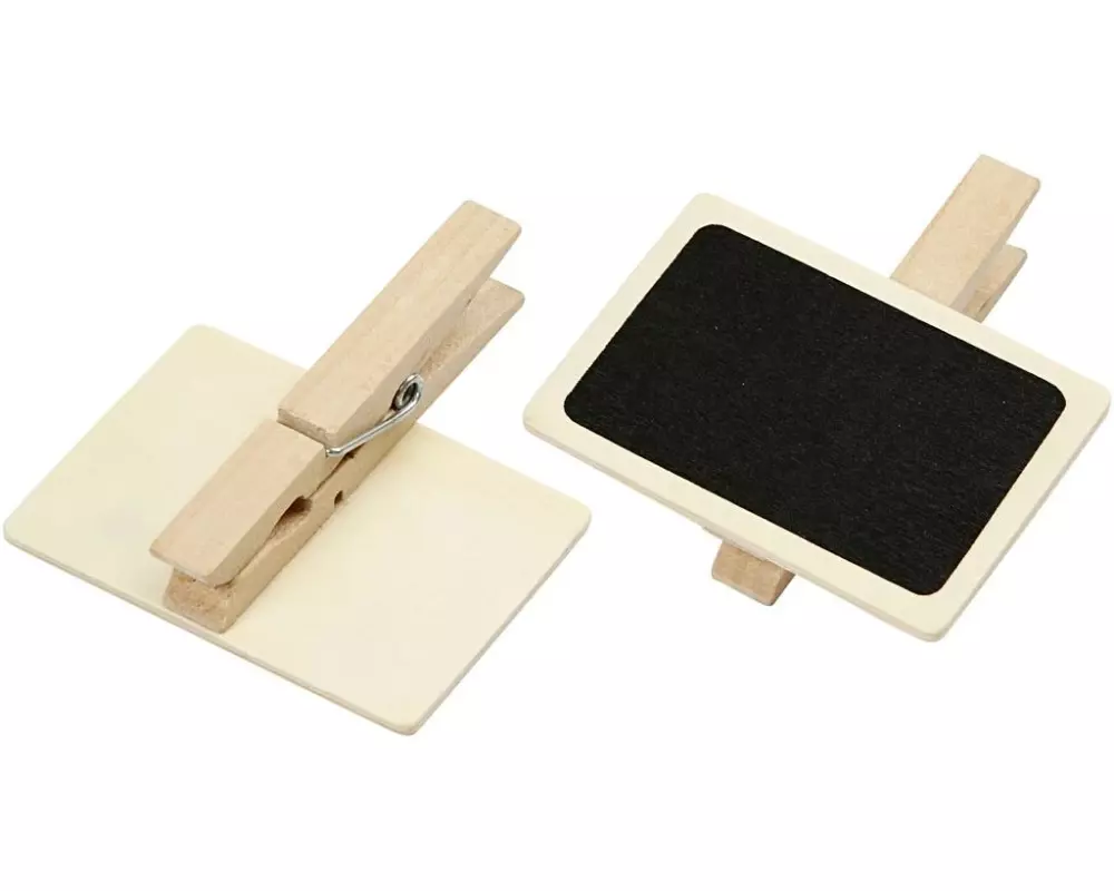 Creativ Company Minikreidetafel mit Klammern 6.8 x 4.7 cm, 100 Stück