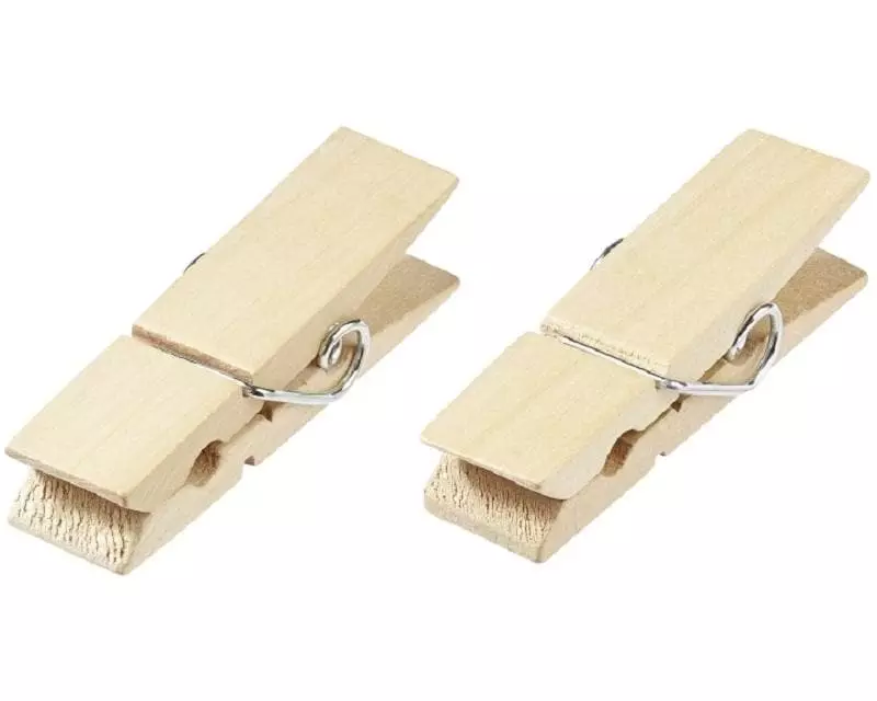 HobbyFun Mini-Utensilien Holzklammern Natur