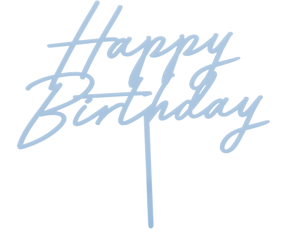 PARTYDECO Caketopper 16.5cm KPT79-093 Happy Birthday hellblau