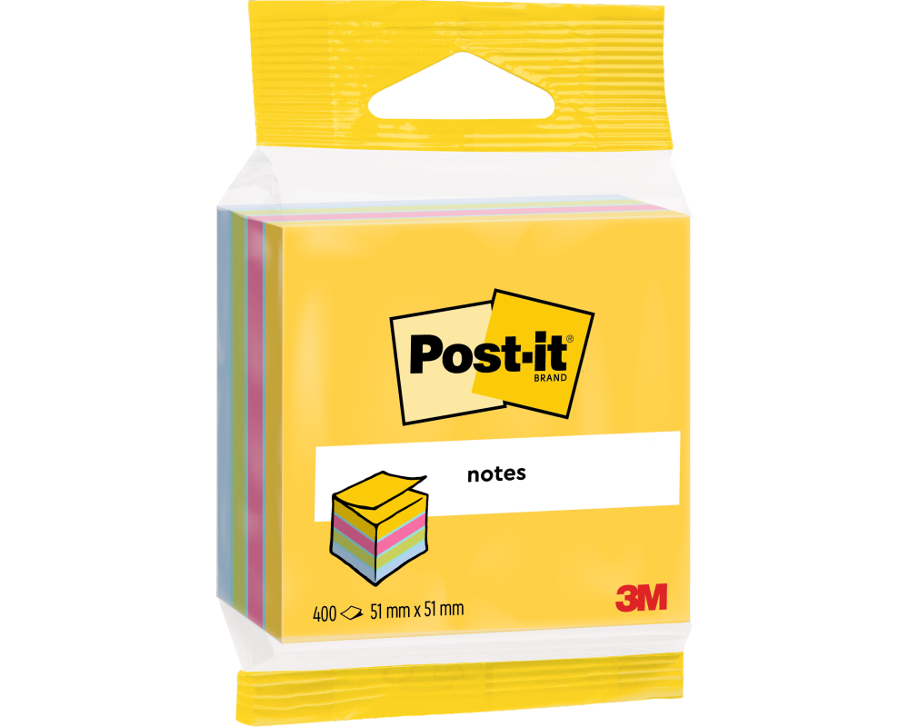 POST-IT Mini Cube multicol. 51x51mm 2012-MUC 4 Farben ass. 1x400 Blatt