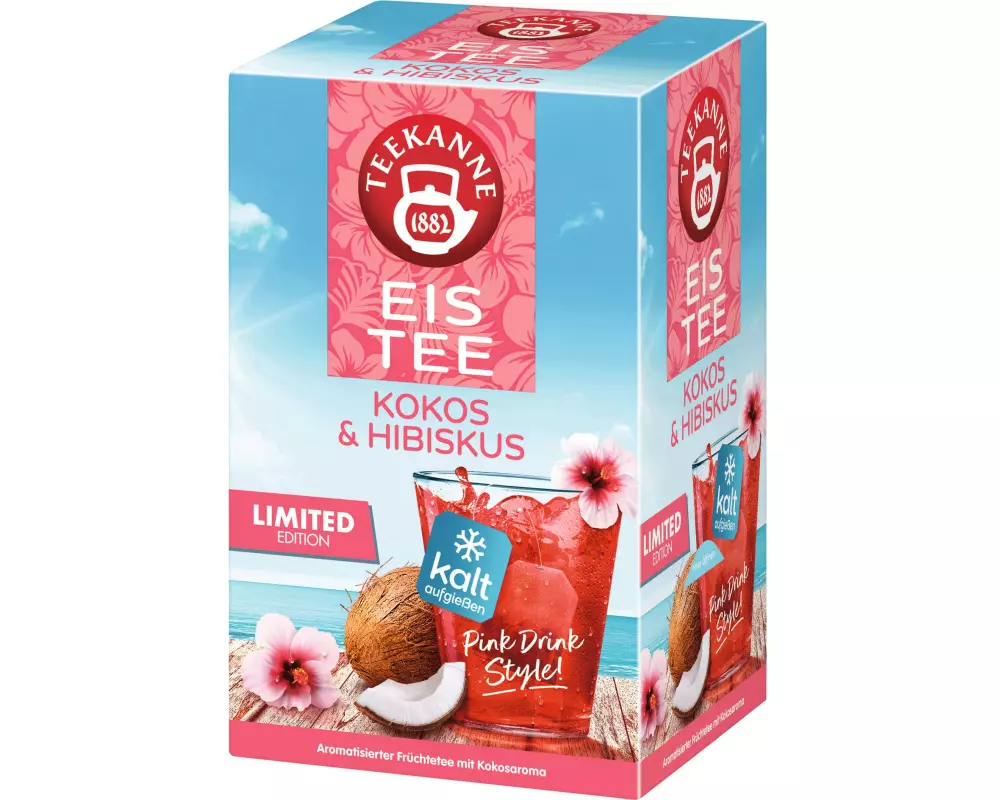 Teekanne Teebeutel Eis Tee Kokos-Hibiskus 18 Stück