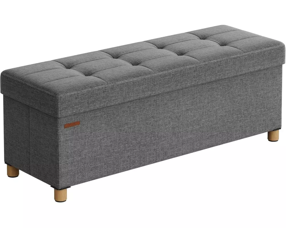 Songmics Sitztruhe Ottomane 110 x 40 cm, Grau