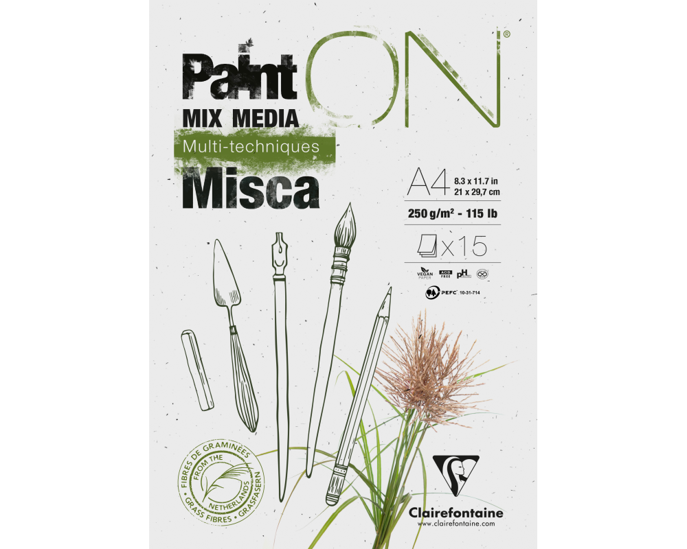CLAIREFONTAINE Paint'On Block Mixed A4 976121C weiss 15 Blatt