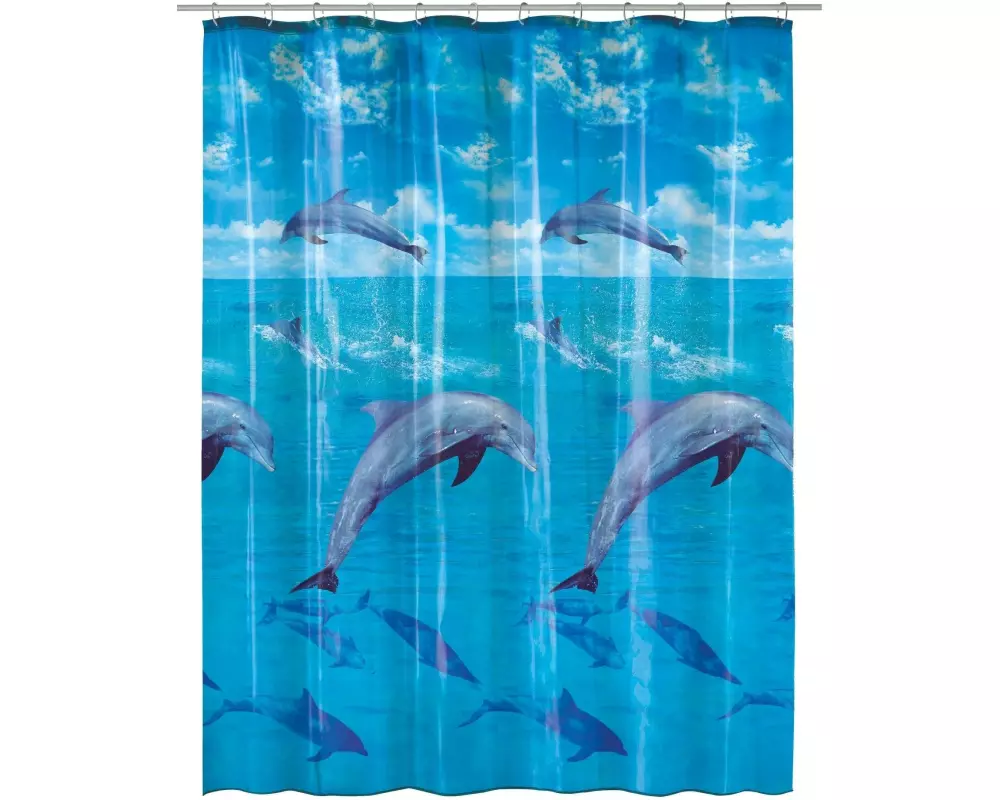 Kleine Wolke Duschvorhang Dolphin 180 x 200 cm, Blau