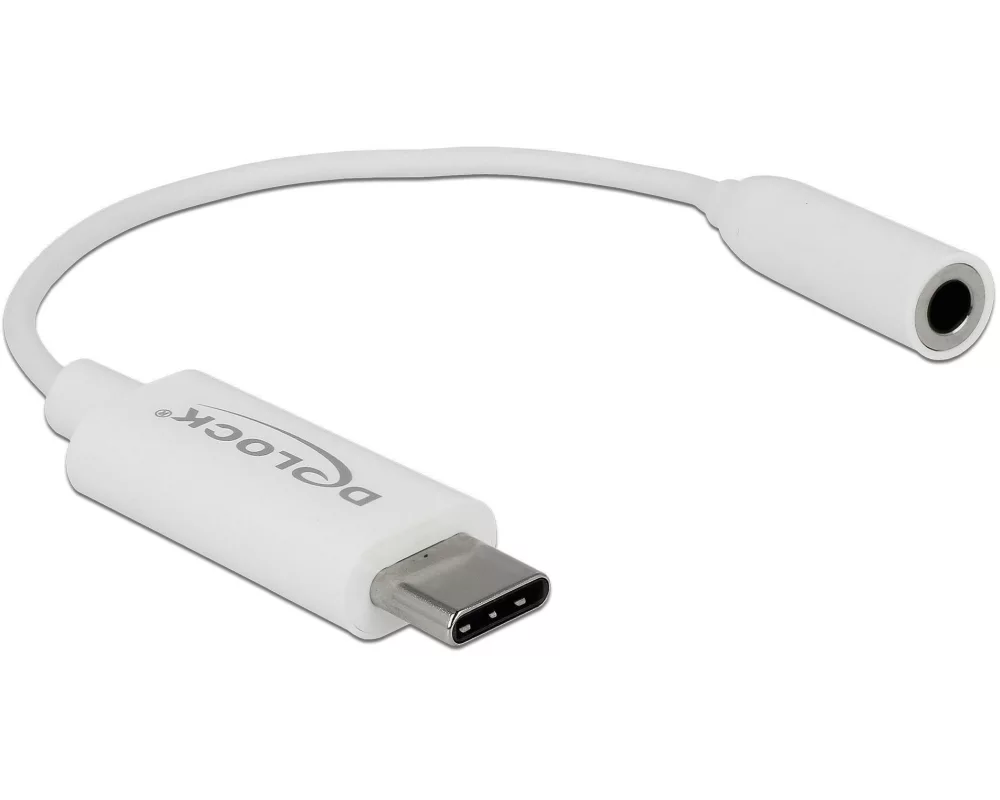 Delock USB 3.1 Adapter Audio USB-C Stecker - 3.5 mm Klinke, weiss