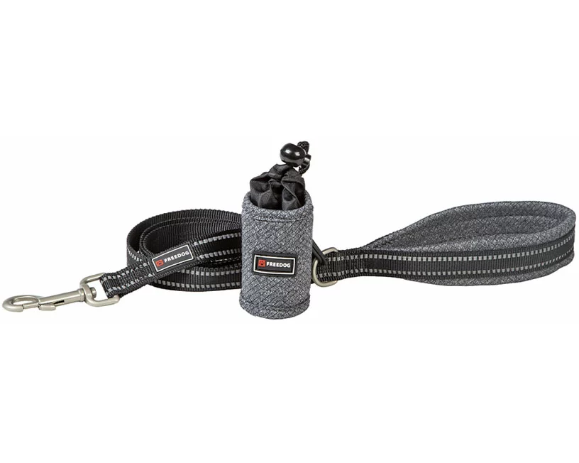 Freedog Kurzleine Shiva aus Nylon grau 120x1.5cm